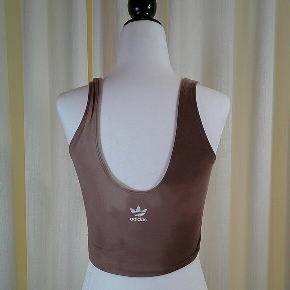 Adidas Originals Trefoil Crop Tank – Mauve Brown Size S - Picture 4 of 7